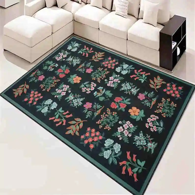 Dark Floral Rug Collection
