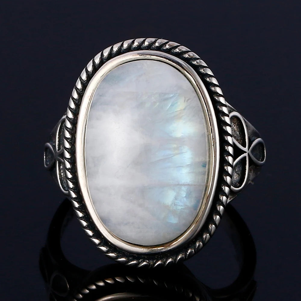925 Sterling Silver Rings - Moonstone Collection - non-plated