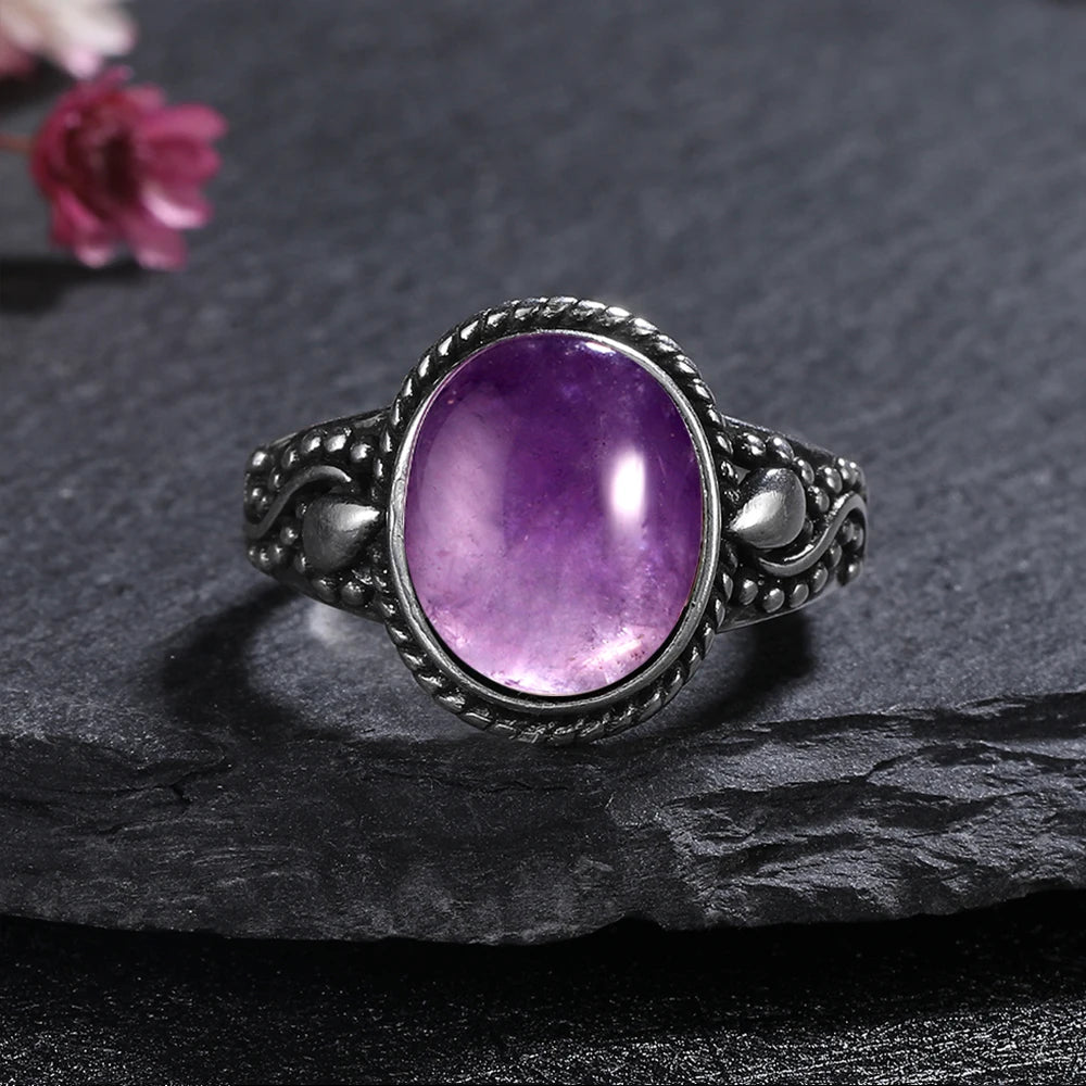 925 Sterling Silver Rings - Amethyst Collection - non-plated