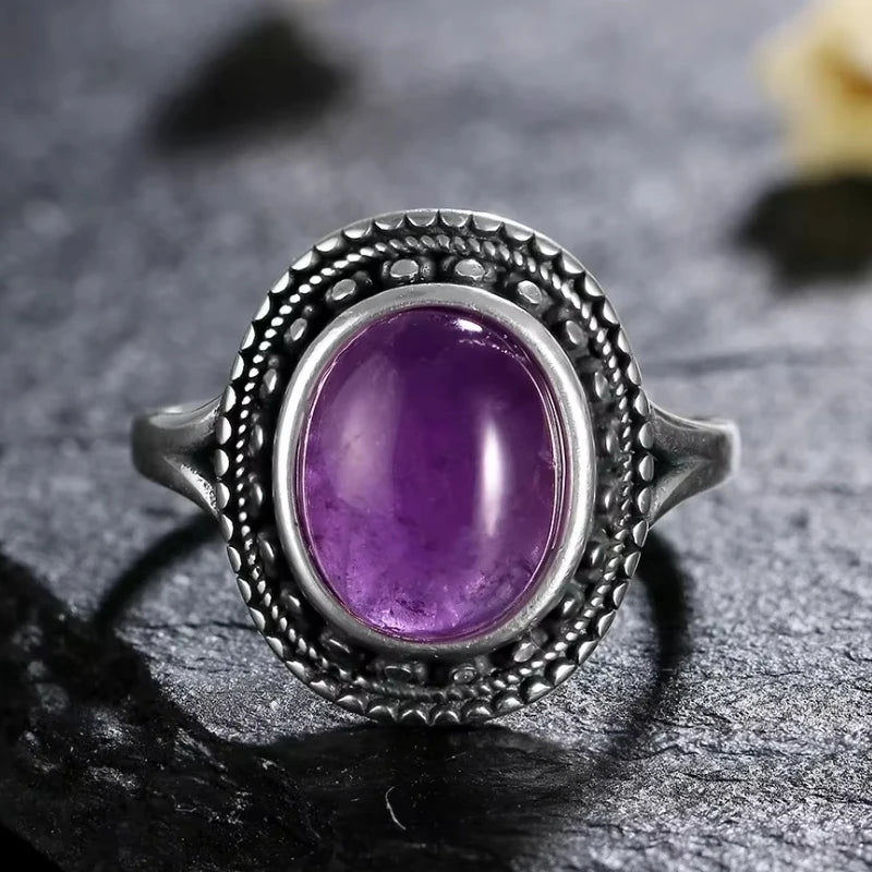 925 Sterling Silver Rings - Amethyst Collection - non-plated