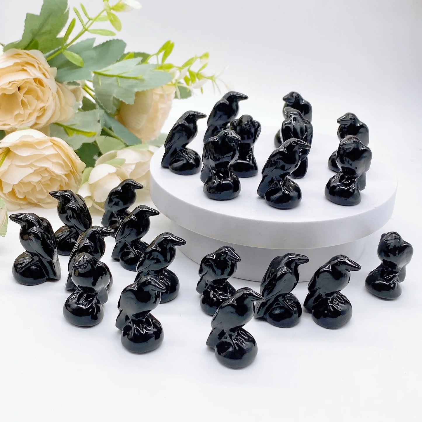 Mini Black Obsidian Crystal Raven