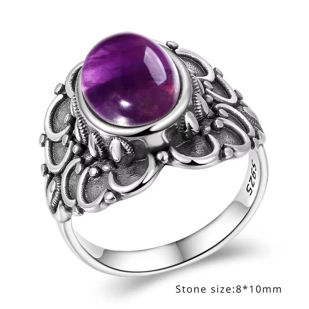 925 Sterling Silver Rings - Amethyst Collection - non-plated