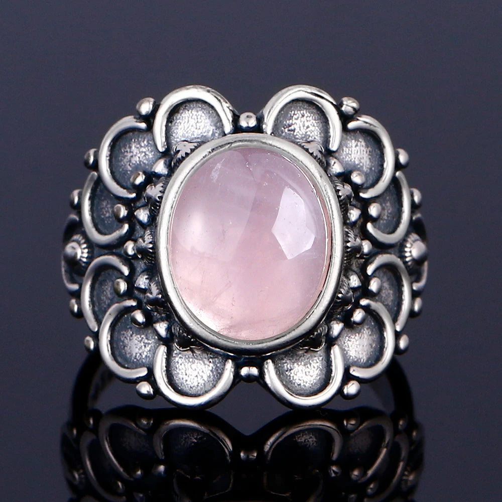 925 Sterling Silver Rings - Rose Quartz Collection - non-plated