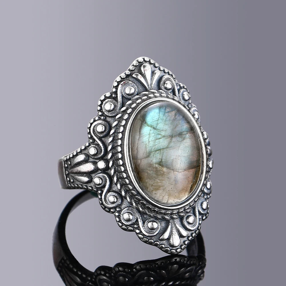 925 Sterling Silver Rings - Labradorite Collection - non-plated