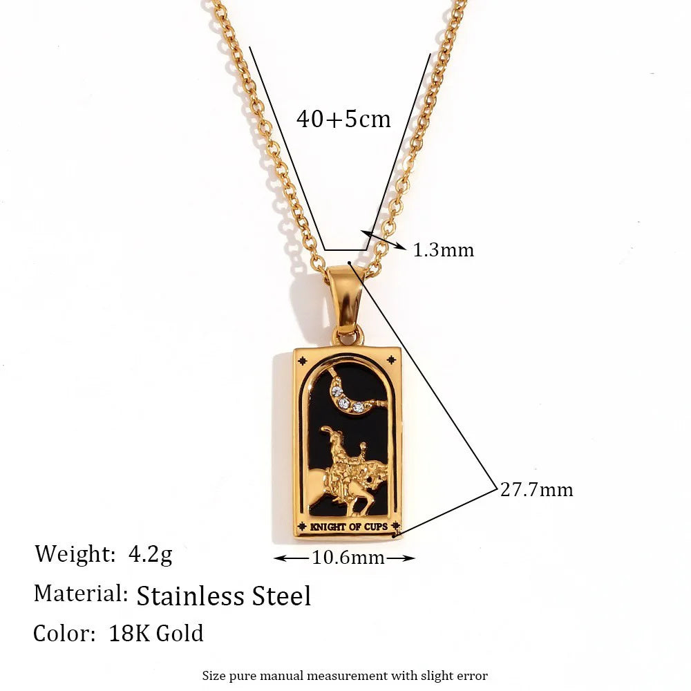Stainless Steel Tarot Necklaces - Etherial Collection - Rhodium or 18k Gold Plated