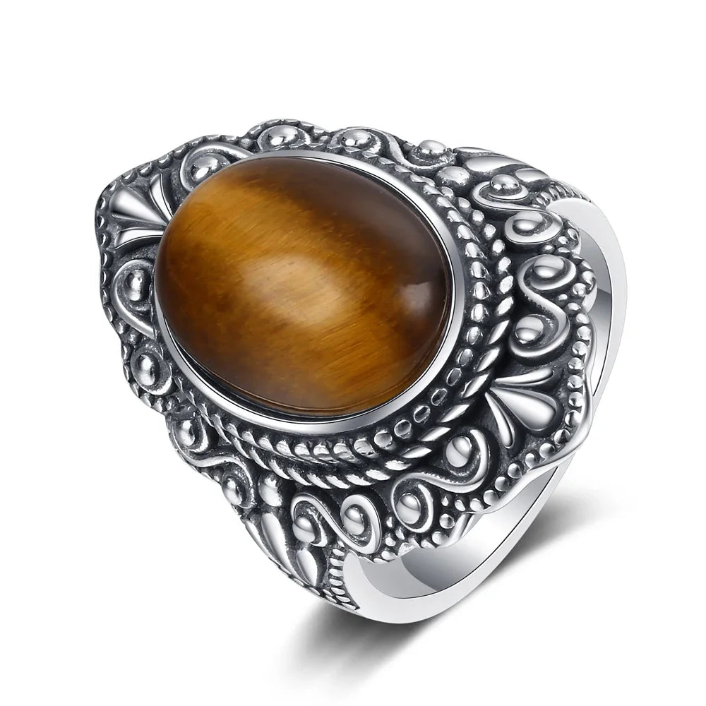 925 Sterling Silver Rings - Tigers Eye Collection - non-plated
