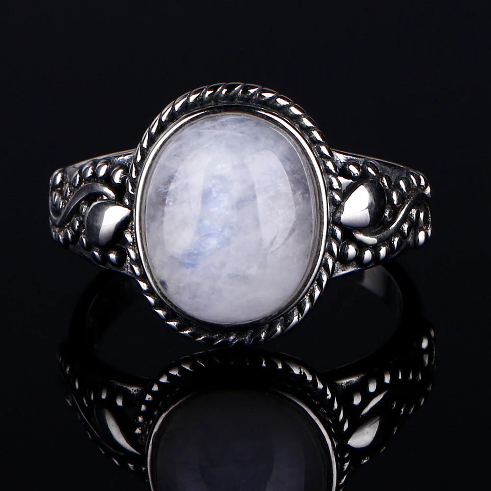 925 Sterling Silver Rings - Moonstone Collection - non-plated