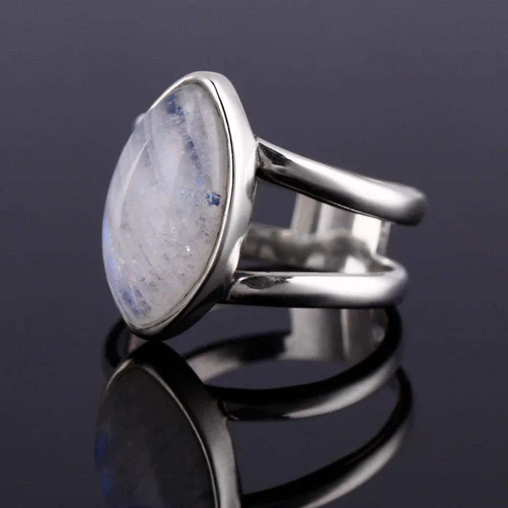 925 Sterling Silver Rings - Moonstone Collection - non-plated