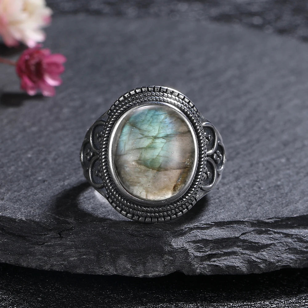 925 Sterling Silver Rings - Labradorite Collection - non-plated