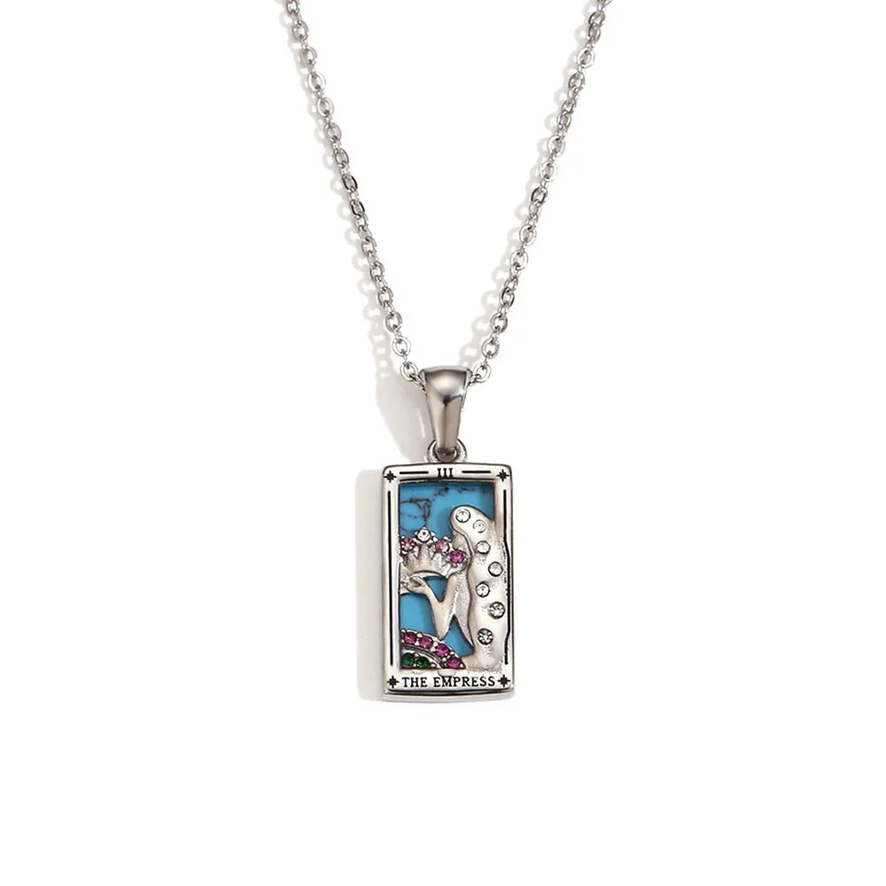 Stainless Steel Tarot Necklaces - Etherial Collection - Rhodium or 18k Gold Plated