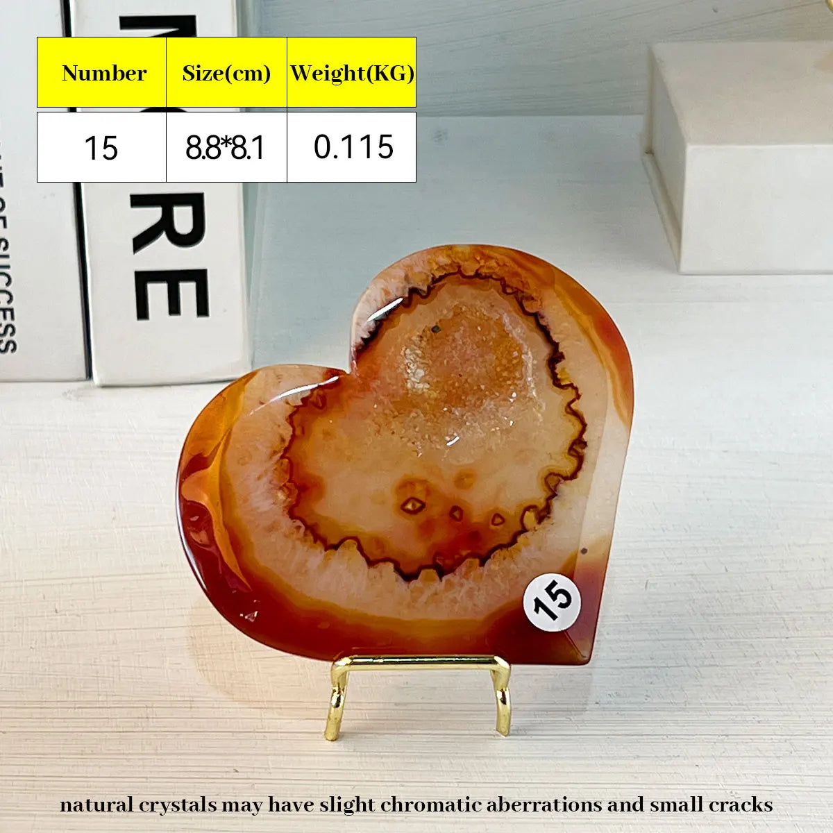 Large Carnelian Crystal Druzy Heart