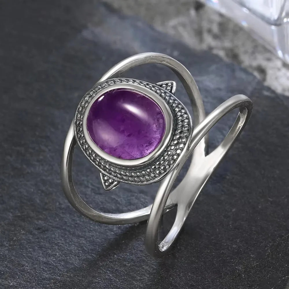 925 Sterling Silver Rings - Amethyst Collection - non-plated