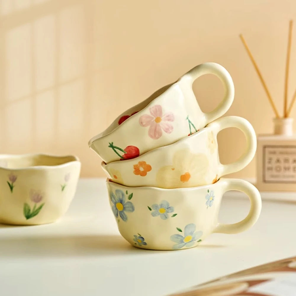Handmade Floral Tea Cup - 8.5oz