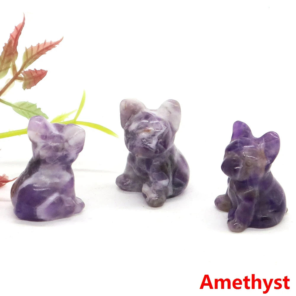 Mini French Bulldog Crystal Carvings