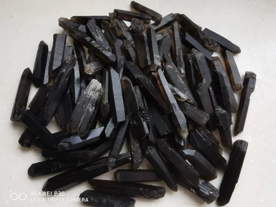 RARE Himalayan Black Smokey Quarts Crystal Point Specimens