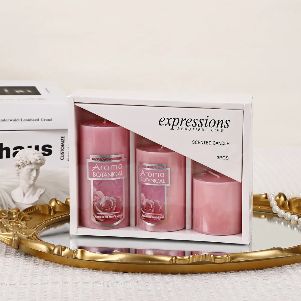 Scented Pillar Candles - 3 Pcs Set