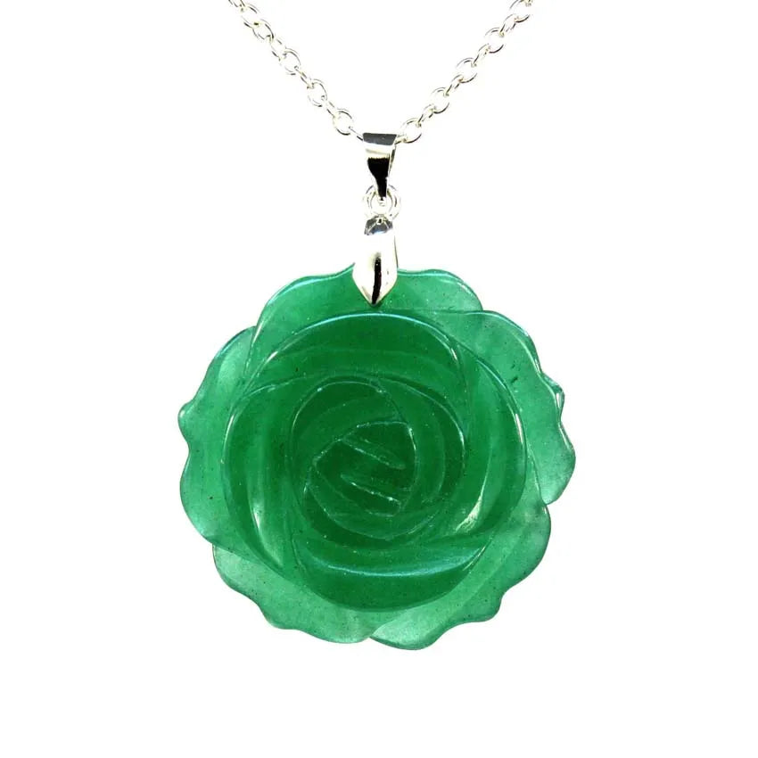 Crystal Rose Necklace With Chain