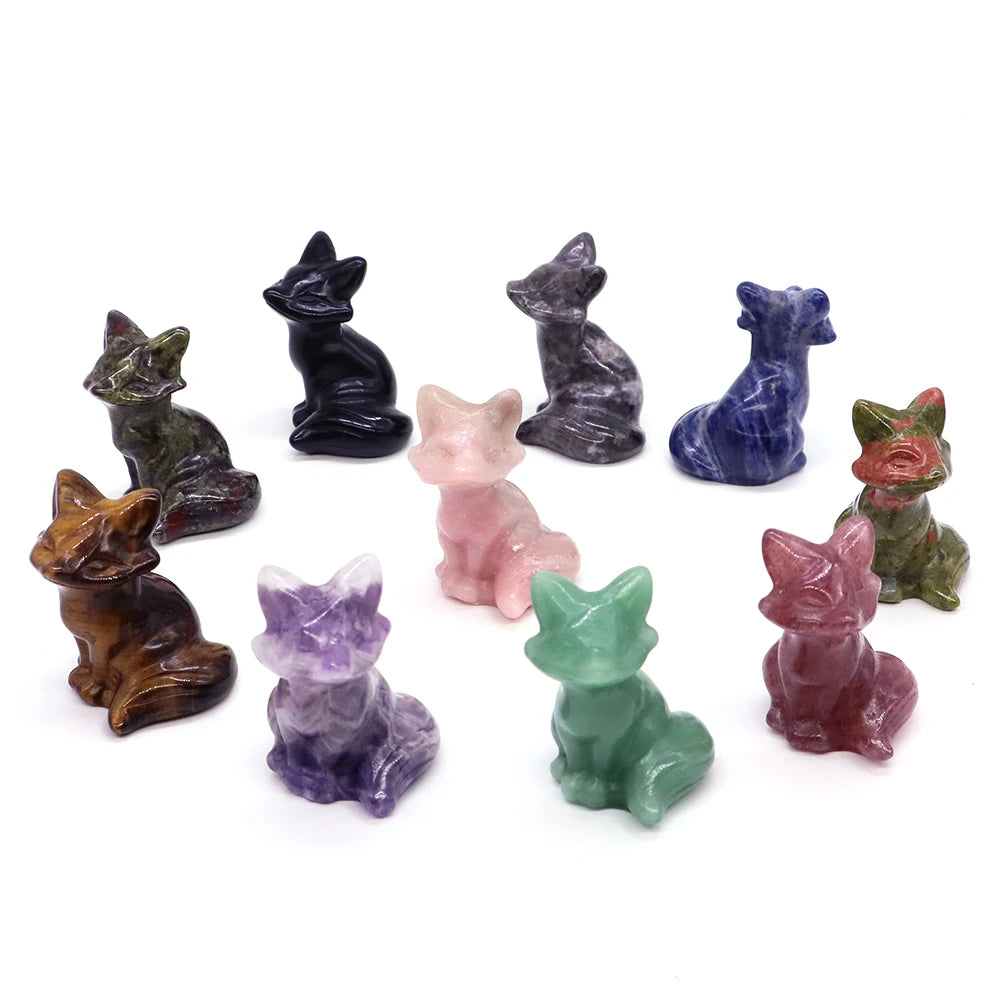 Mini Crystal Fox Carvings