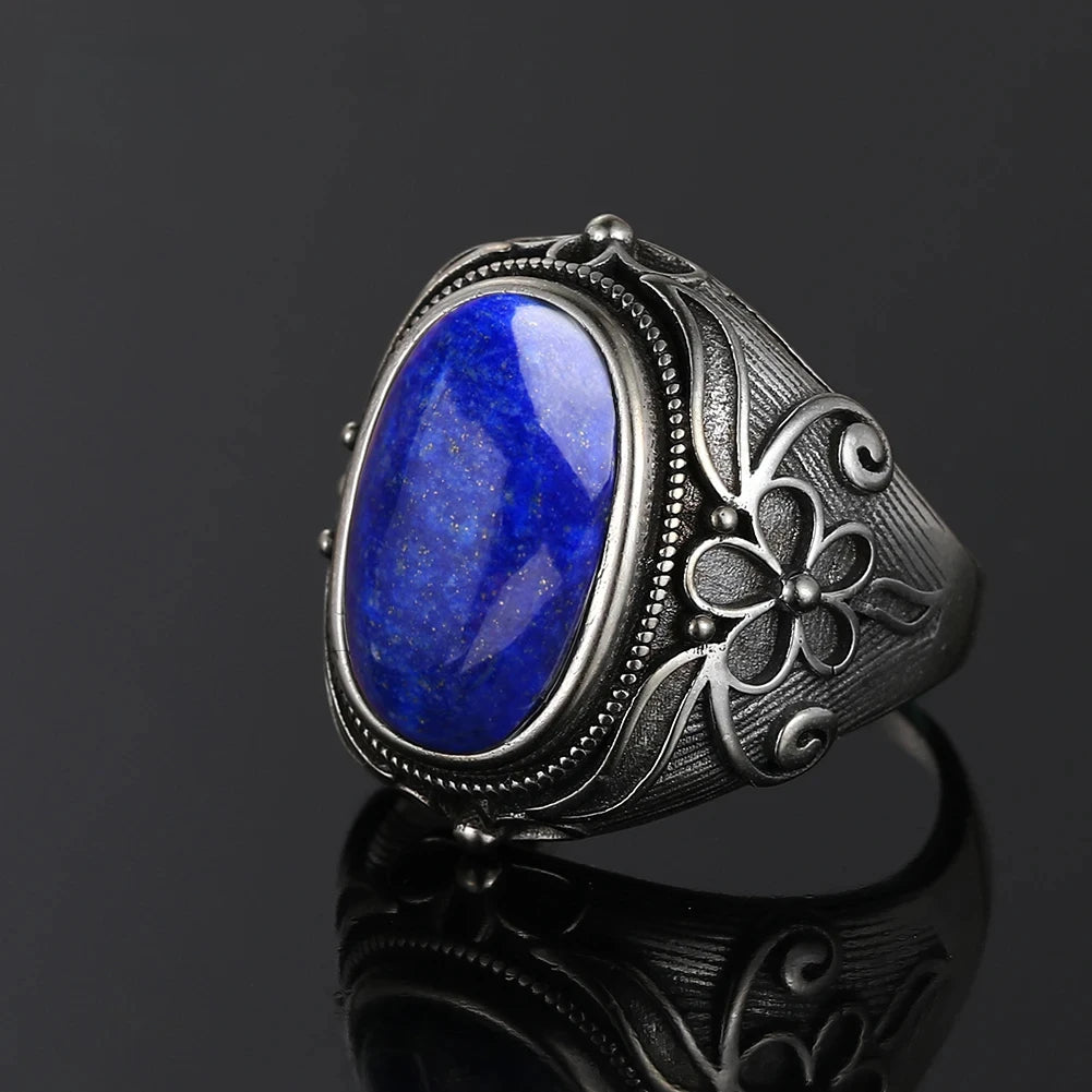 925 Sterling Silver Rings - Lapis Lazuli Collection - non-plated