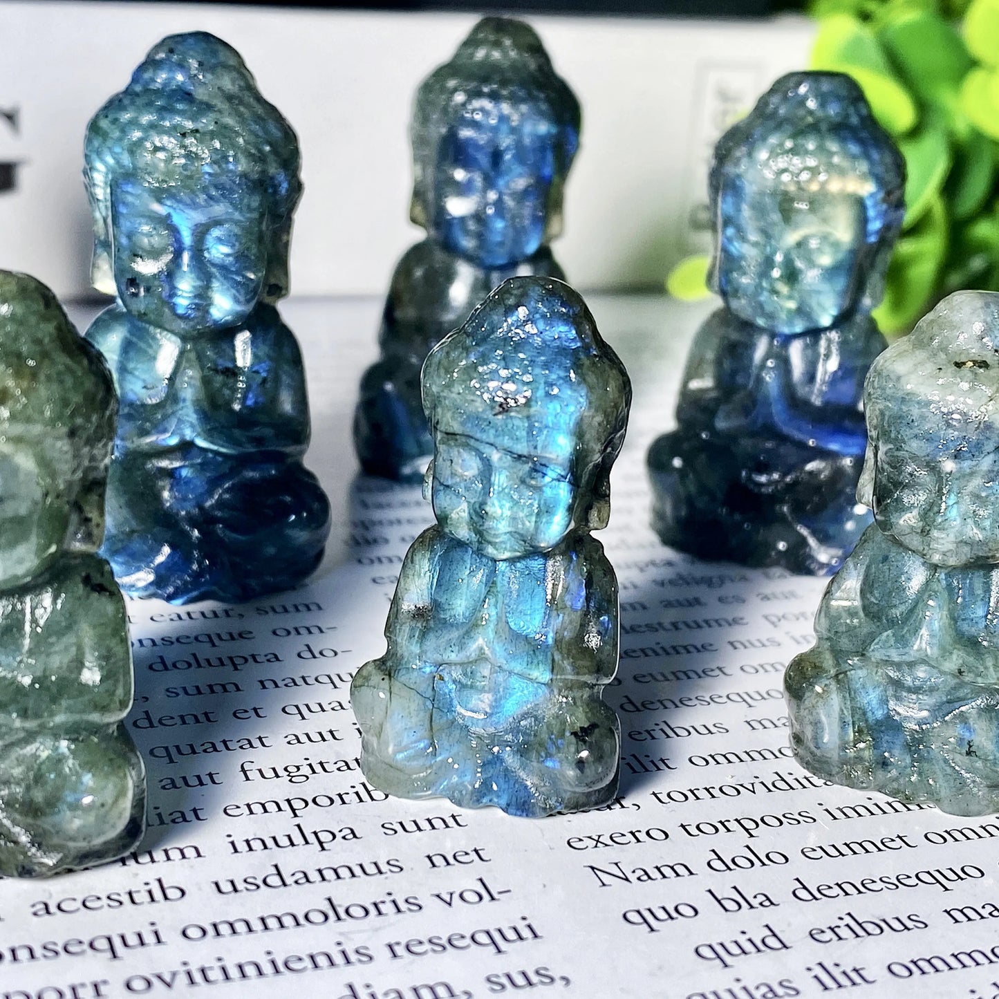 Labradorite Sitting Buddha Crystal Carving