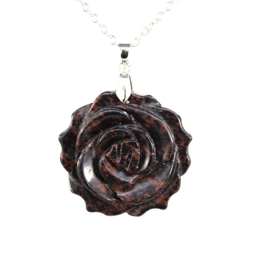 Crystal Rose Necklace With Chain