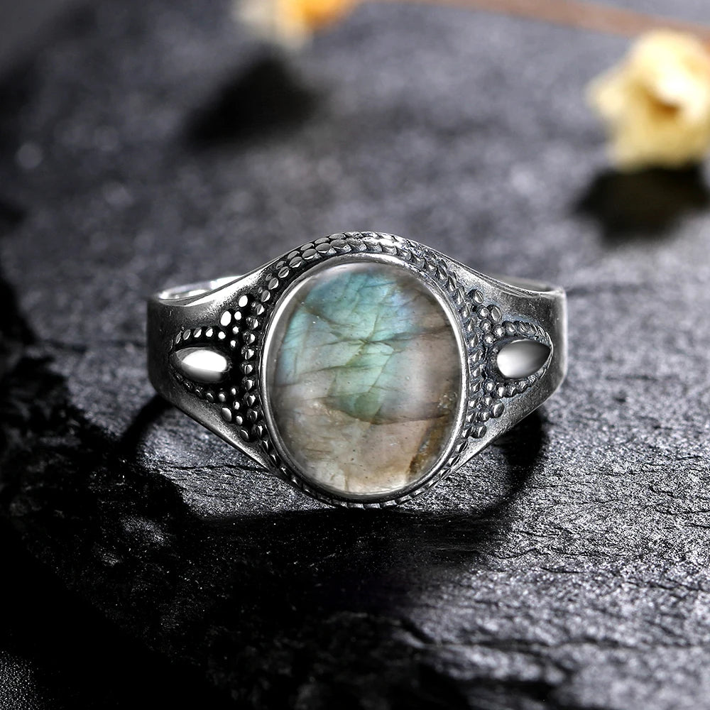925 Sterling Silver Rings - Labradorite Collection - non-plated