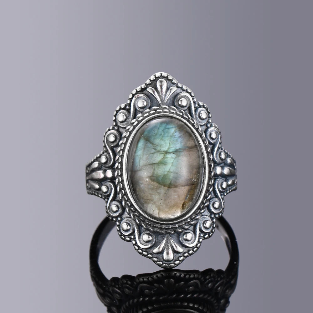 925 Sterling Silver Rings - Labradorite Collection - non-plated