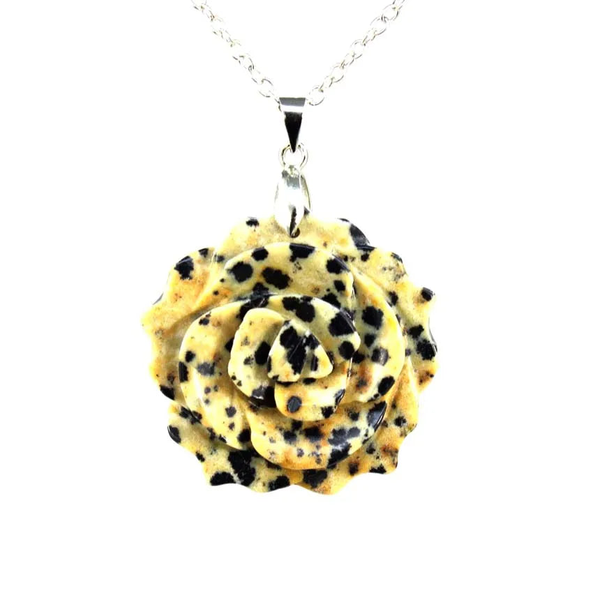 Crystal Rose Necklace With Chain