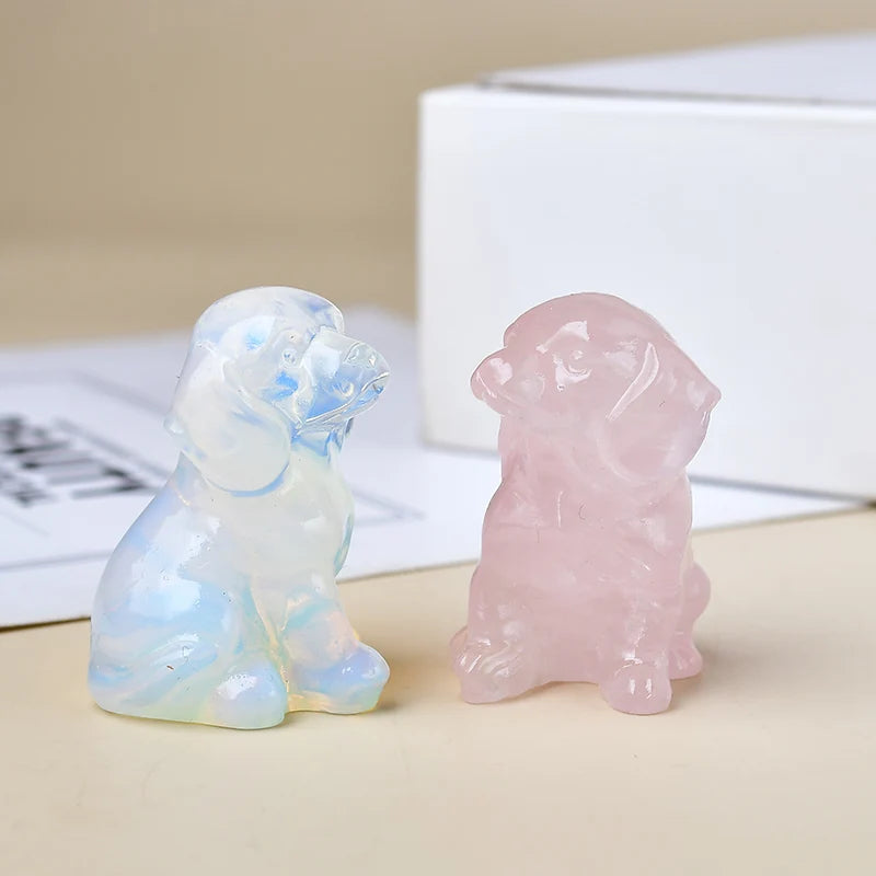 Mini Crystal Dog Carvings