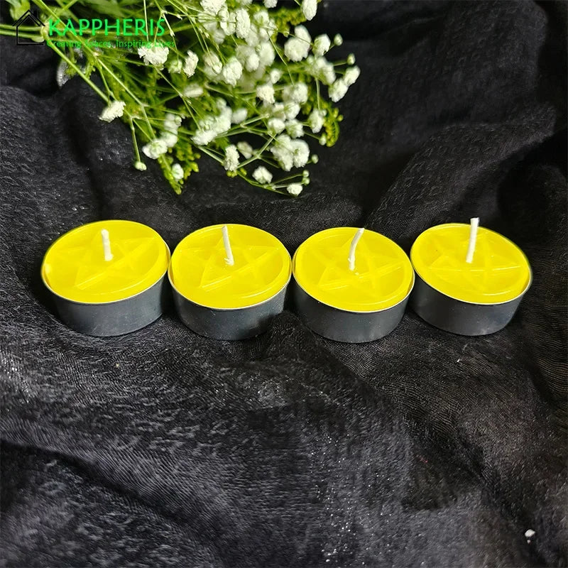 Pentagram Beeswax Tealight Candle