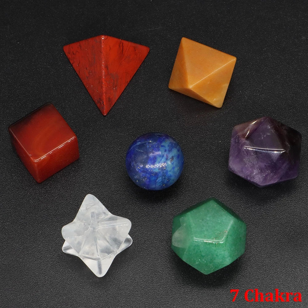 7 Piece Sacred Geometry Crystal Carving Sets