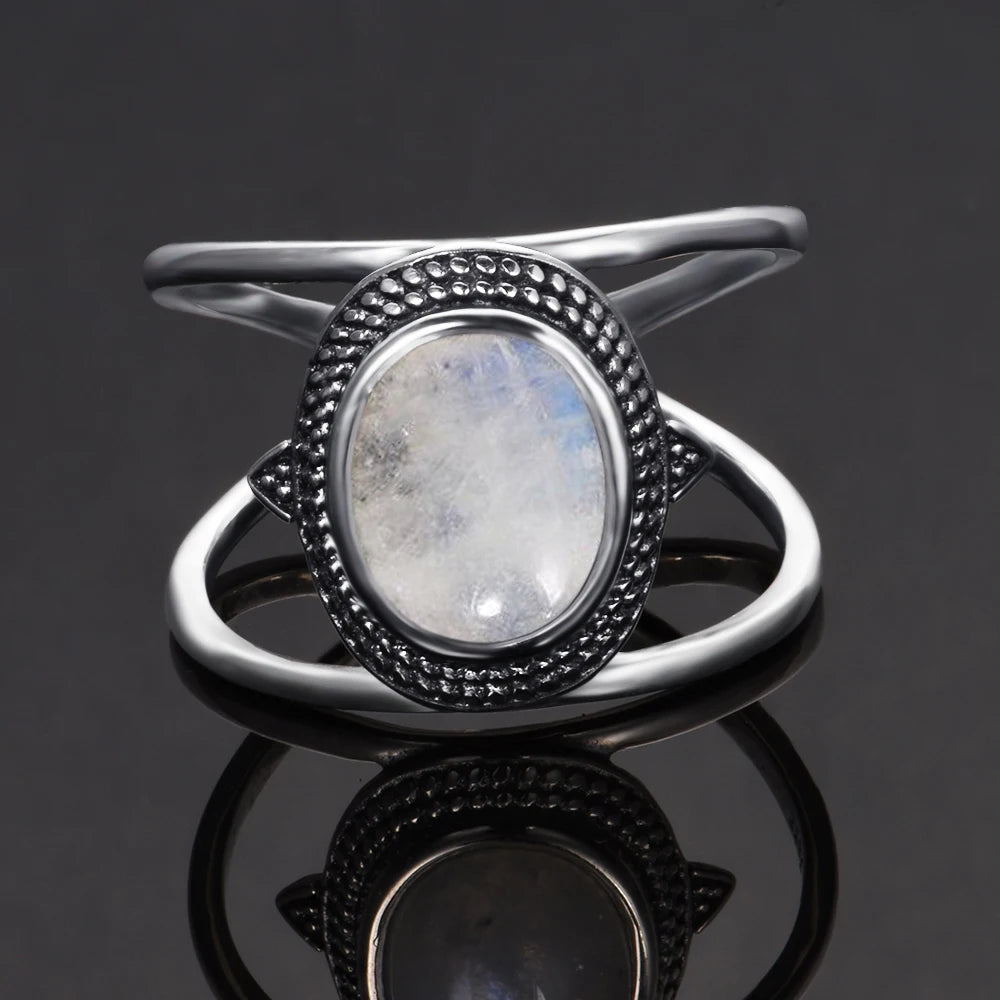 925 Sterling Silver Rings - Moonstone Collection - non-plated