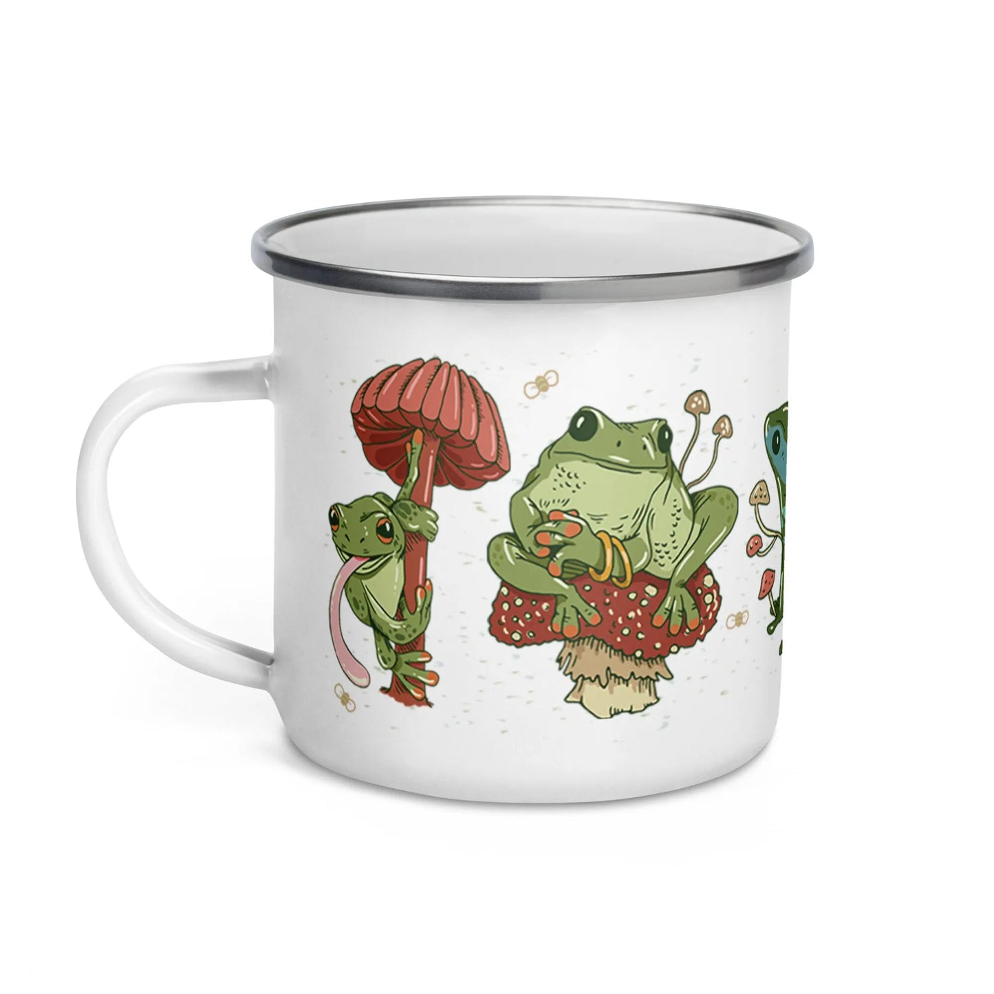 Frog and Mushroom Enamel Mug - 12oz