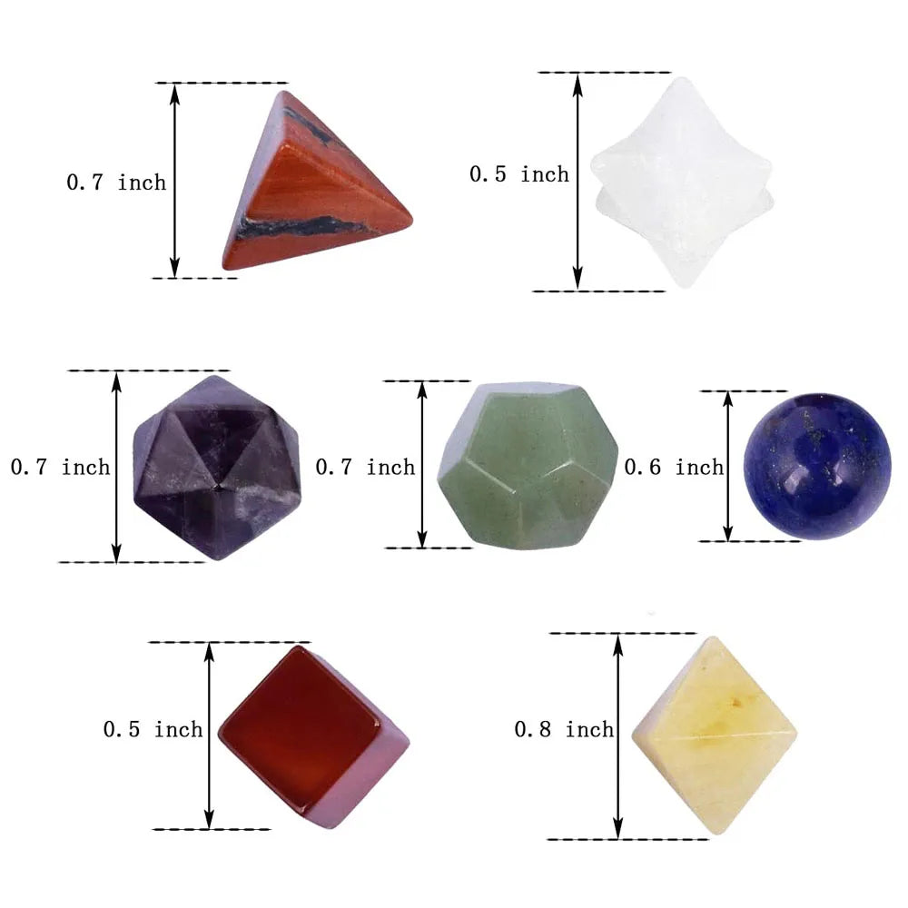 7 Piece Sacred Geometry Crystal Carving Sets