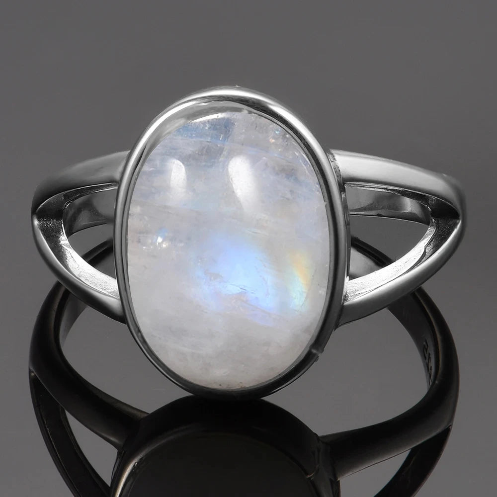 925 Sterling Silver Rings - Moonstone Collection - non-plated