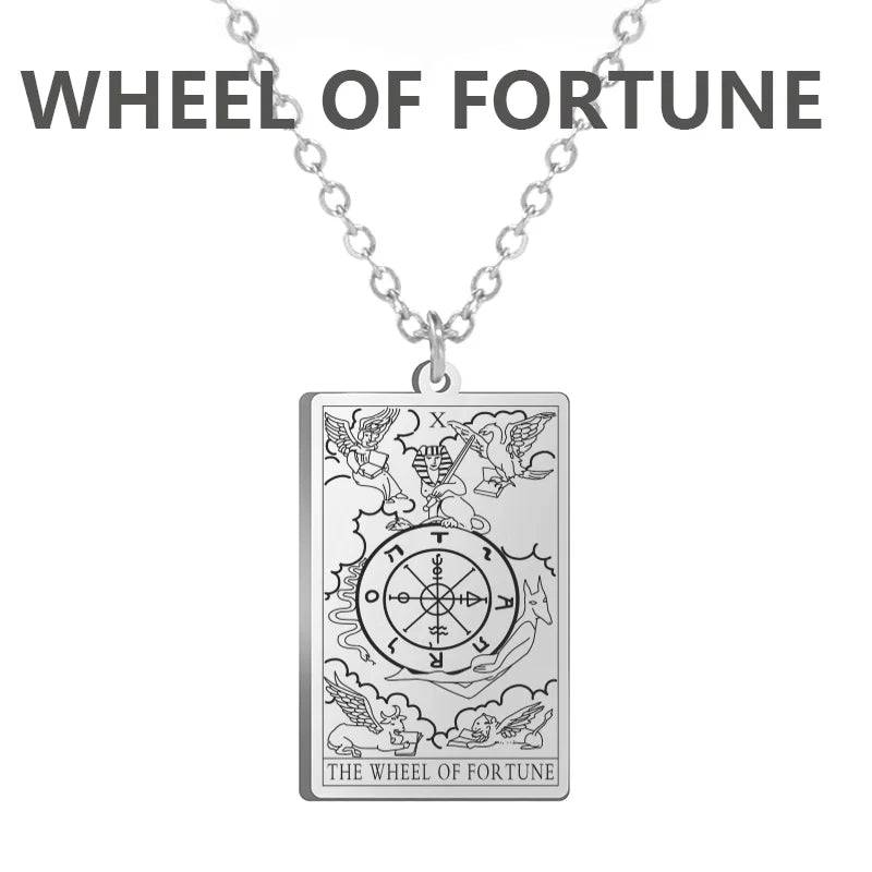 Stainless Steel Tarot Necklaces - Classic Collection - Rhodium, 14k Rose Gold or 18k Yellow Gold Plated