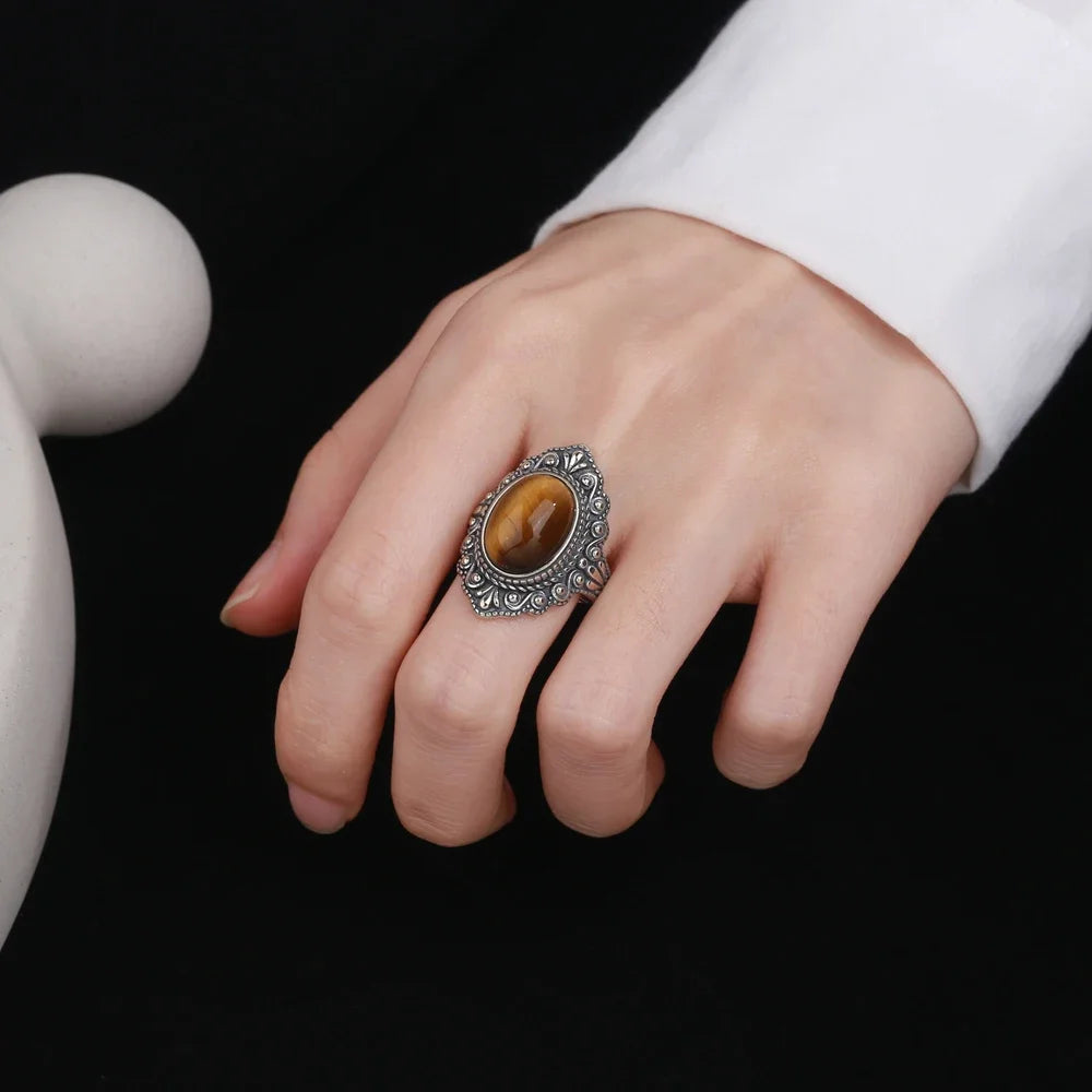 925 Sterling Silver Rings - Tigers Eye Collection - non-plated