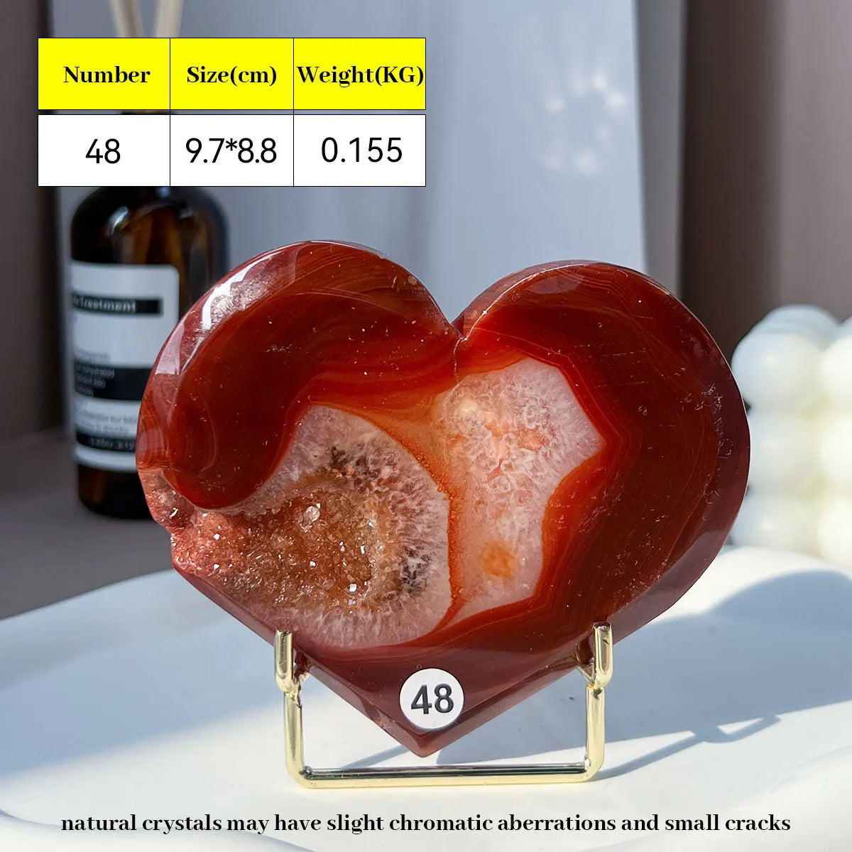 Large Carnelian Crystal Druzy Heart