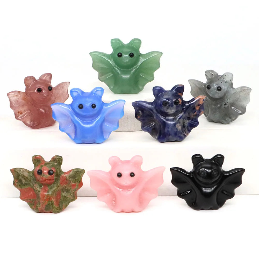 Mini Baby Bat Crystal Carvings