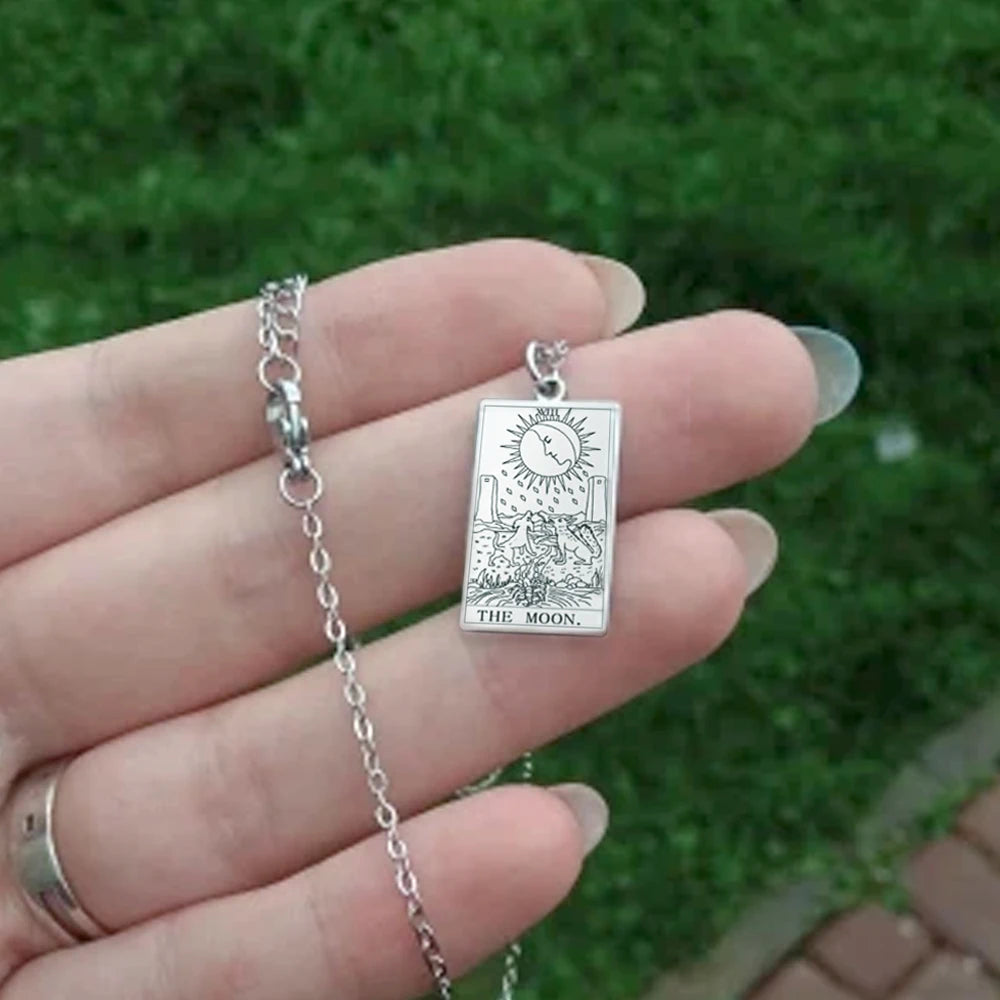 Stainless Steel Tarot Necklaces - Classic Collection - Rhodium, 14k Rose Gold or 18k Yellow Gold Plated