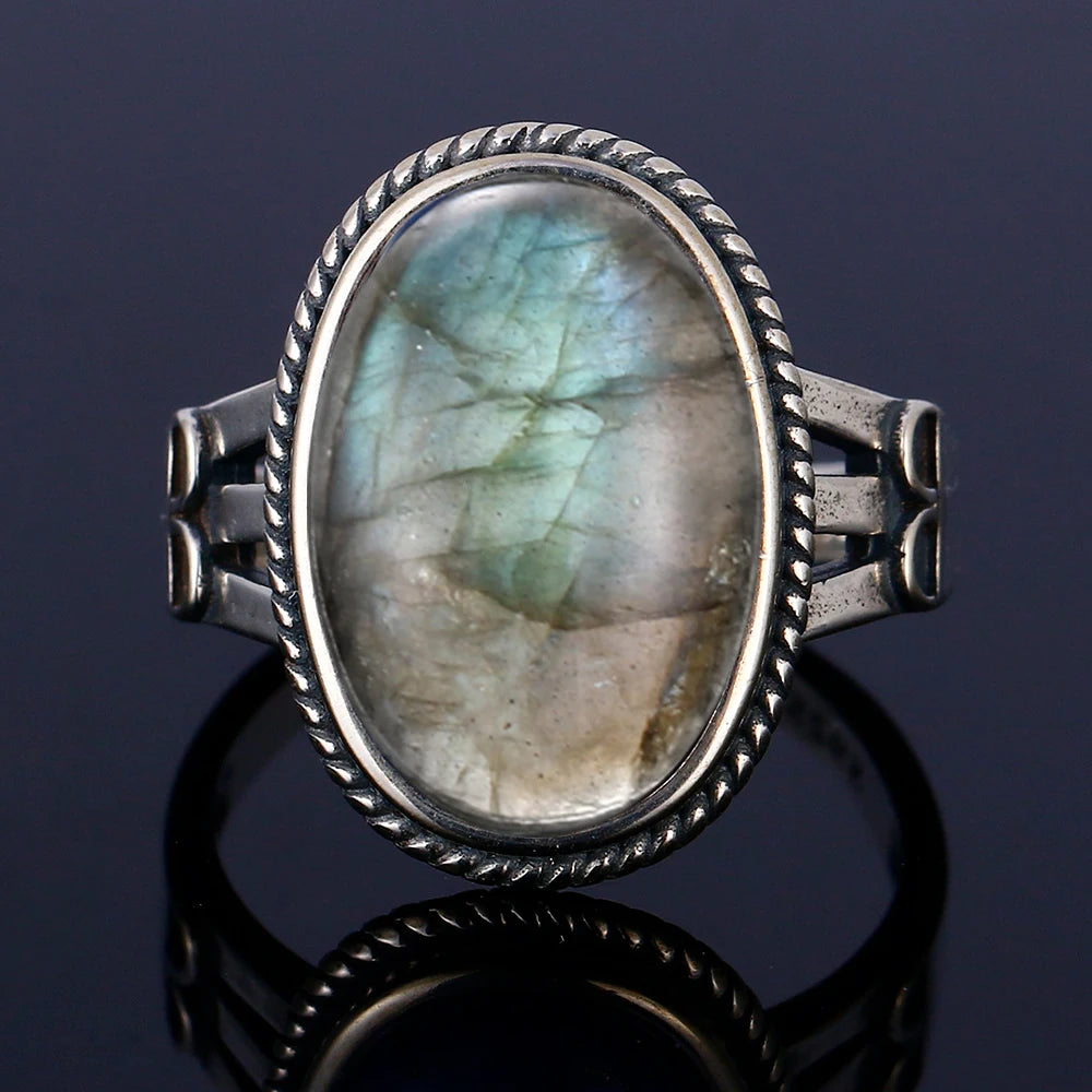 925 Sterling Silver Rings - Labradorite Collection - non-plated