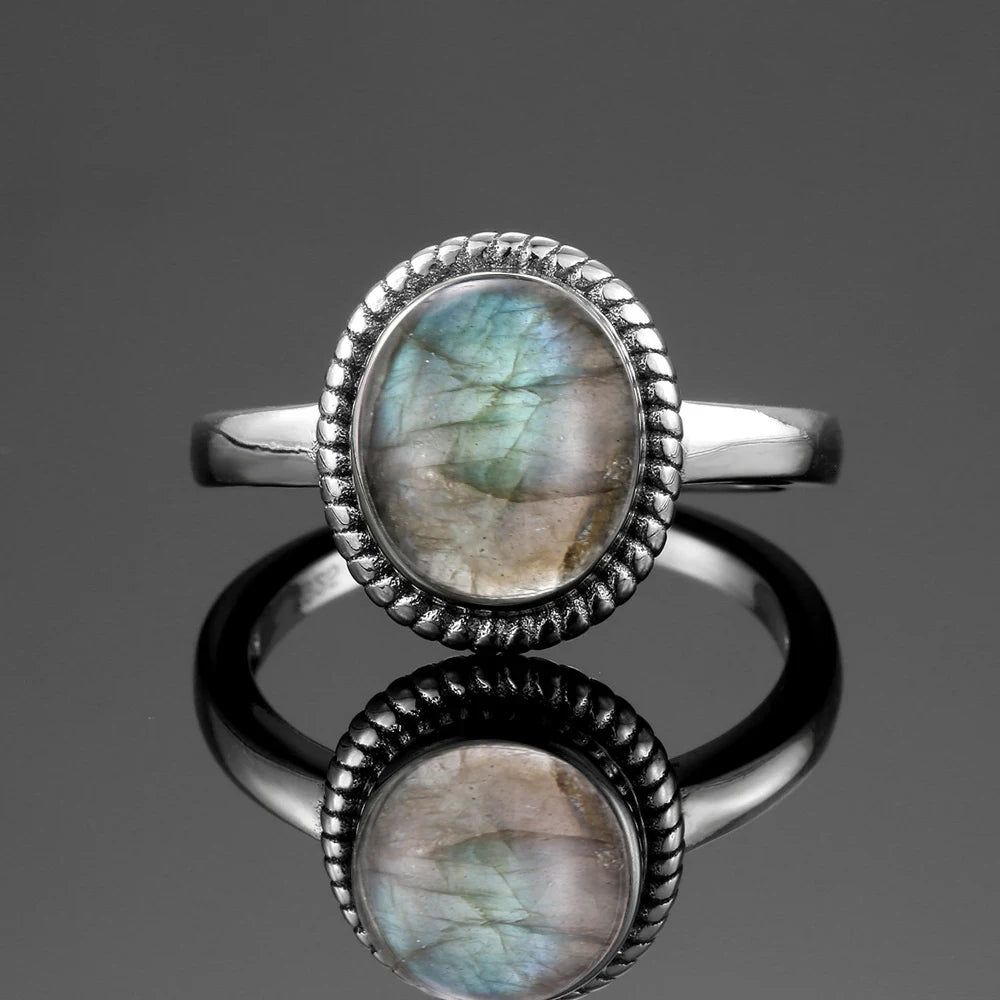 925 Sterling Silver Rings - Labradorite Collection - non-plated