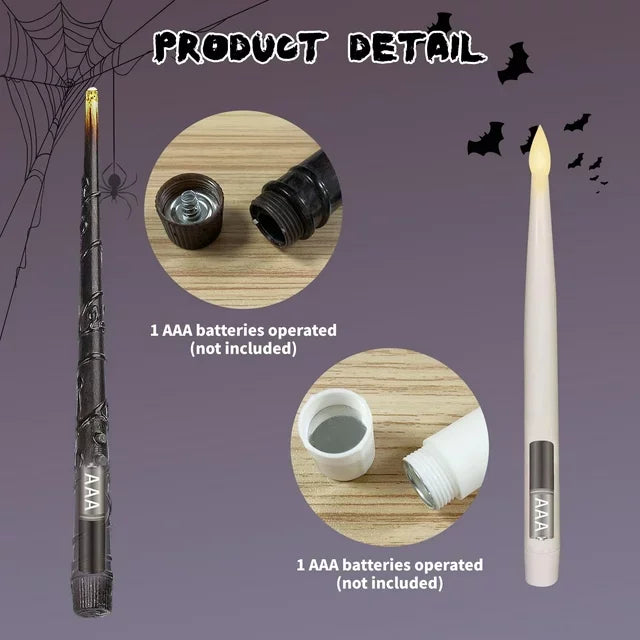 Floating Flameless Candles with Wand - 12 Pcs