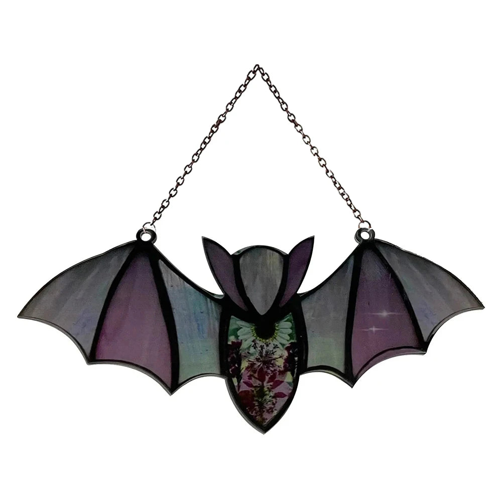 Acrylic Halloween Bat Suncatcher - 8”