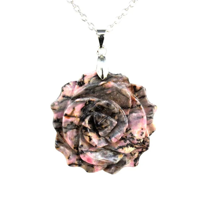 Crystal Rose Necklace With Chain