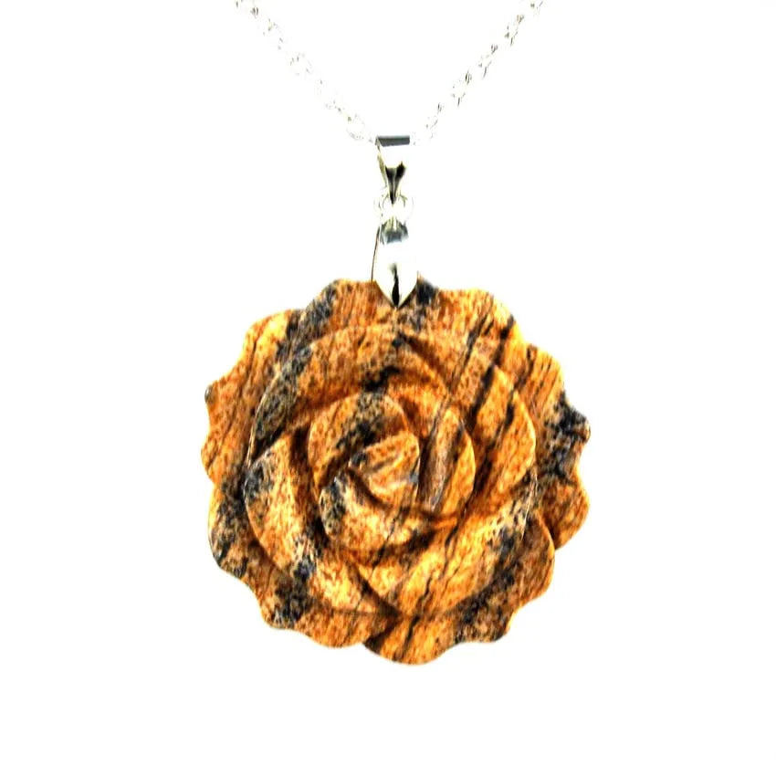Crystal Rose Necklace With Chain