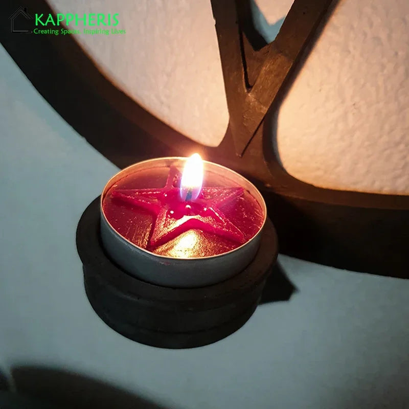 Pentagram Beeswax Tealight Candle