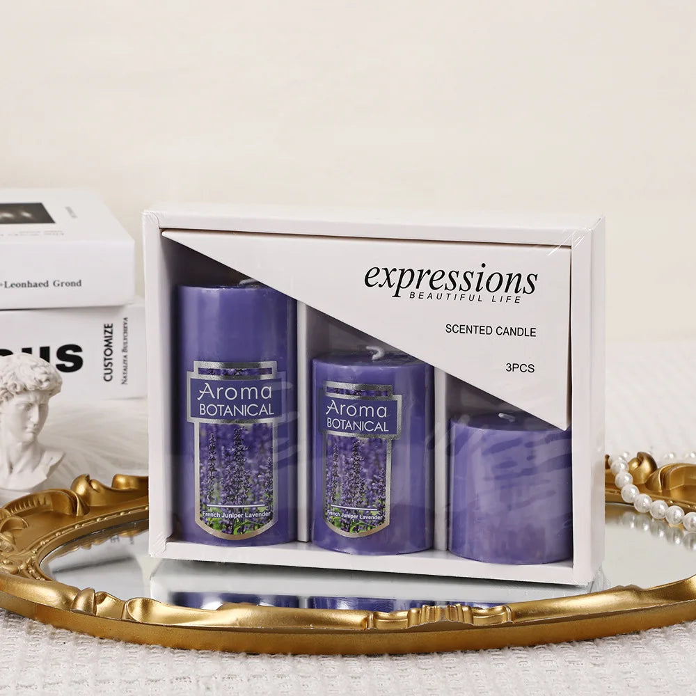 Scented Pillar Candles - 3 Pcs Set