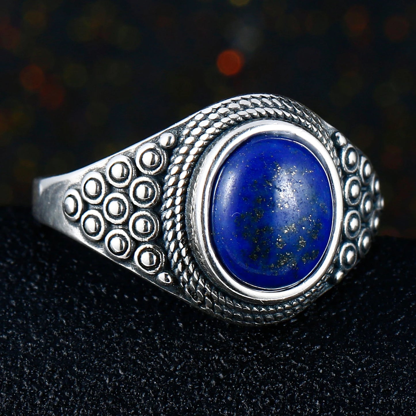 925 Sterling Silver Rings - Lapis Lazuli Collection - non-plated