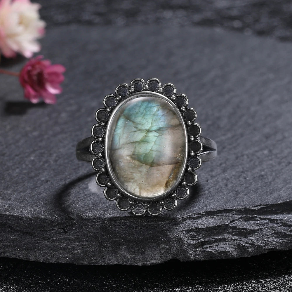 925 Sterling Silver Rings - Labradorite Collection - non-plated